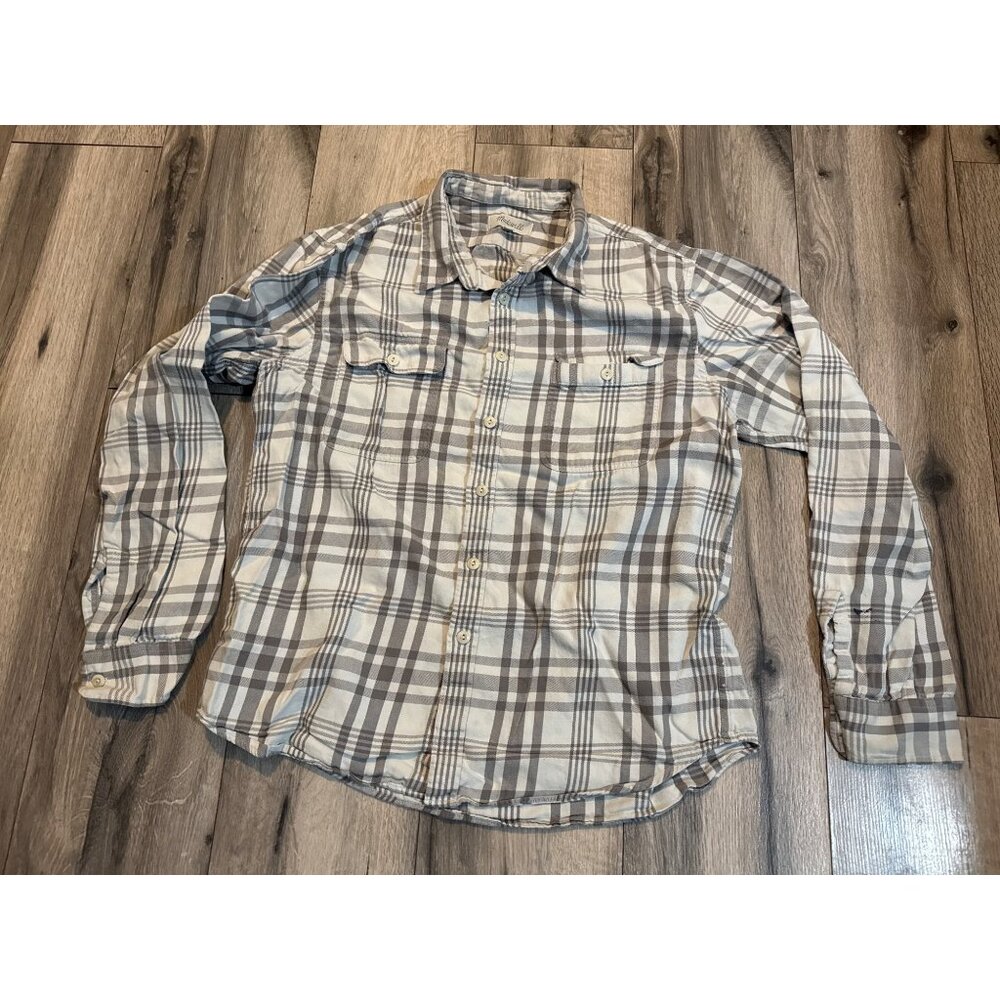 Madewell Mens Plaid Button-Up Cotton Shirt Large